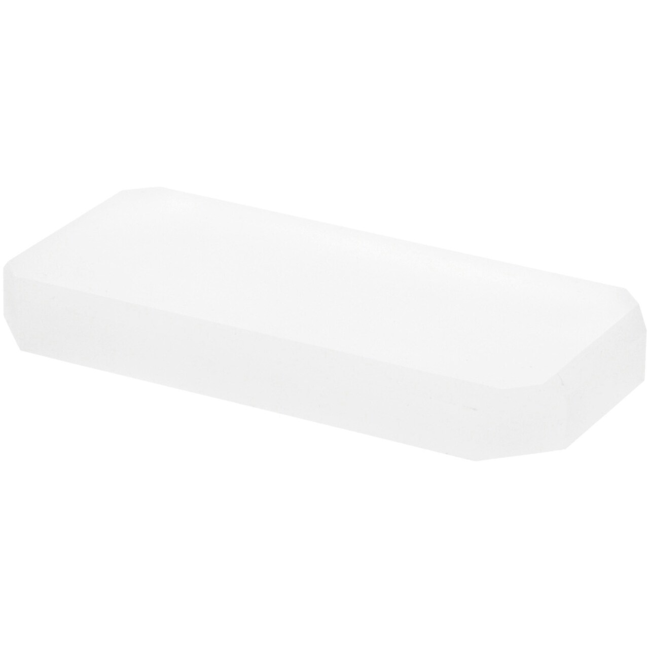 Plymor Frosted Acrylic Beveled Corner-Cut Rectangular Display Base, 6" W x 3" D x 0.75" H